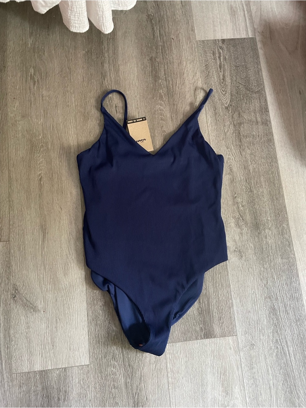 NWT Nike swim dark blue ribbed swimsuit XL
